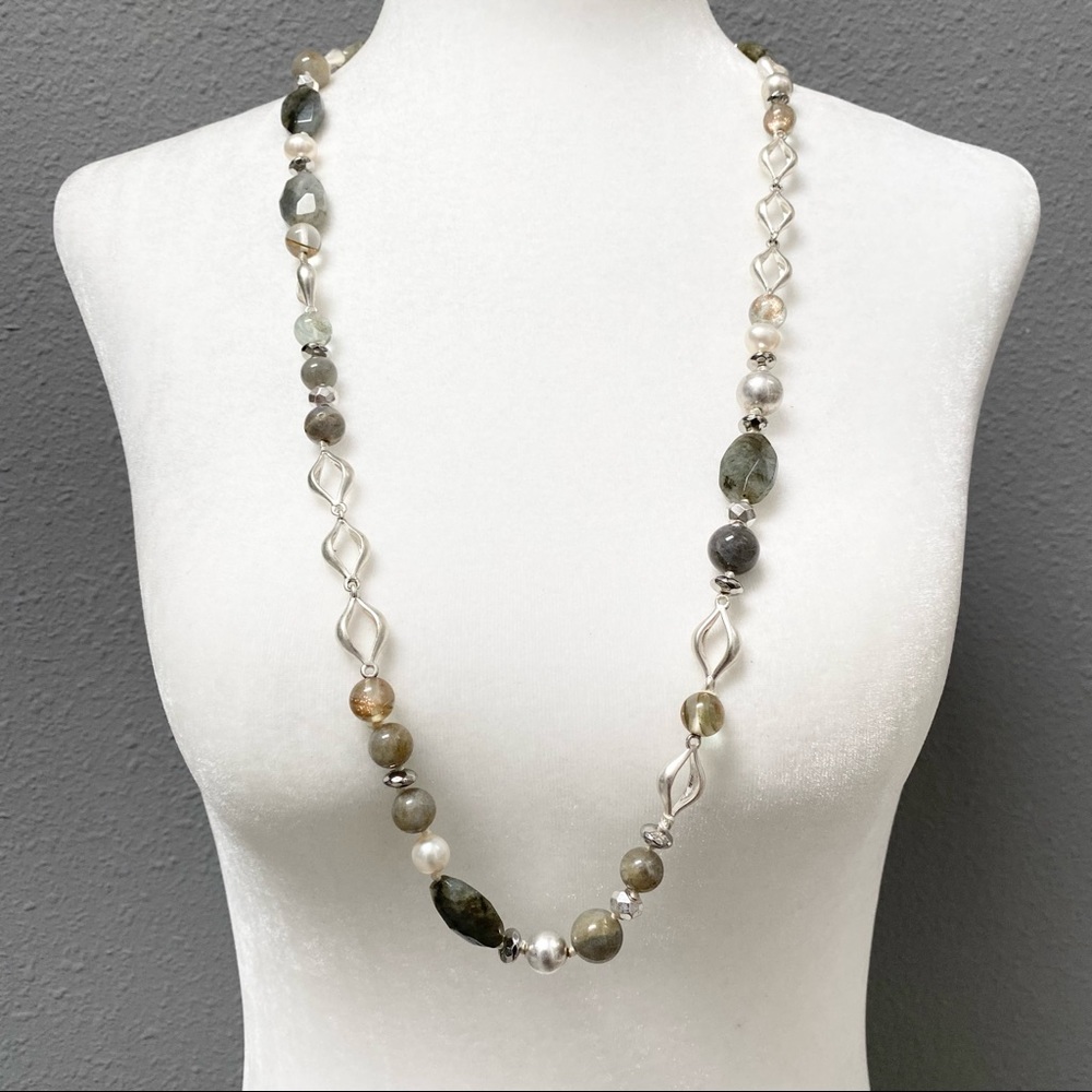 STELLA & DOT Wendy Long Necklace with Natural Stones